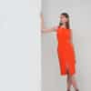 Edas-Luxury-Collection-Ticia-Γυναικείο-Φόρεμα-Midi-Με-Σκίσιμο-Πορτοκαλί1
