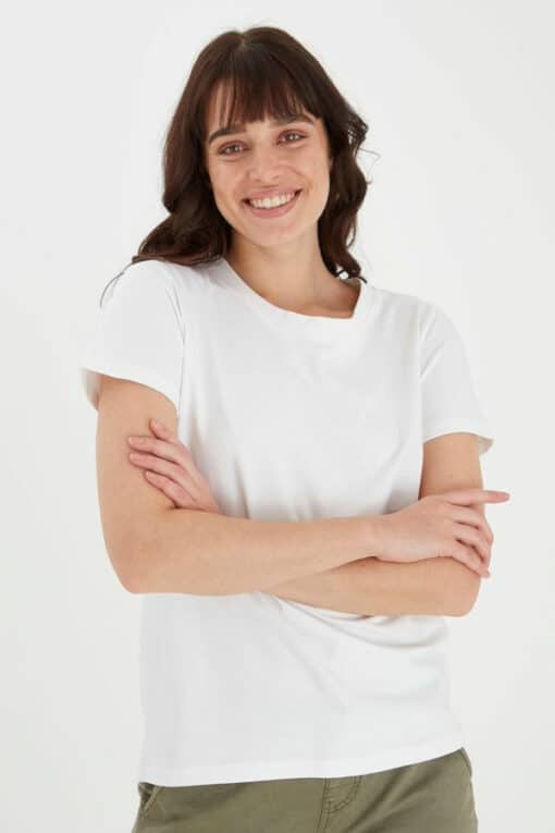 Fransa Γυναικείο Μονόχρωμο T-Shirt άσπρο