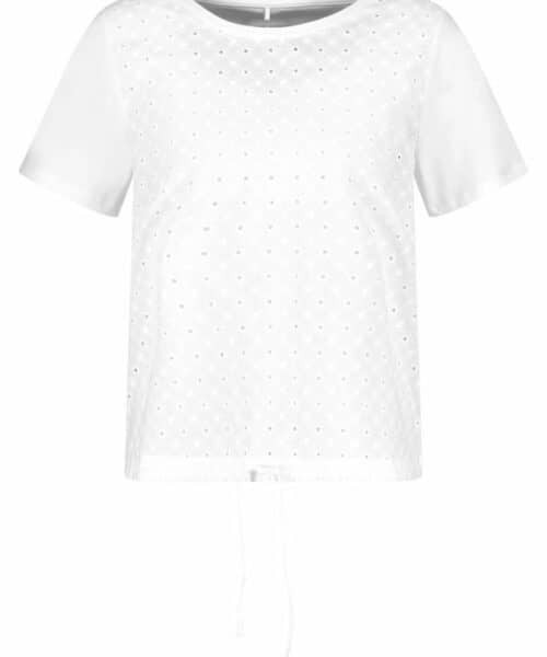 Gerry Weber Top Broderie Anglaise Κεντητό Τοπ Λευκό