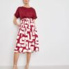 Gerry Weber Γυναικεία Φούστα με Μοτίβο Πινελιές σε Λευκό-Κόκκινο