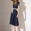 Sarah Lawrence Γυναικείο Φόρεμα Denim με V Λαιμόκοψη & Ζώνη