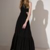 Sarah Lawrence Γυναικείο Φόρεμα Maxi με Ανοιχτή Μέση Μαύρο