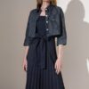 Sarah Lawrence Σύνολο Ντεπιέ Γυναικείο Φόρεμα Πλισέ & Ζακετάκι Ριγέ