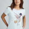 Fransa Γυναικείο Κοντομάνικο Μπλουζάκι με Τύπωμα Λουλούδι Γαλάζιο_3