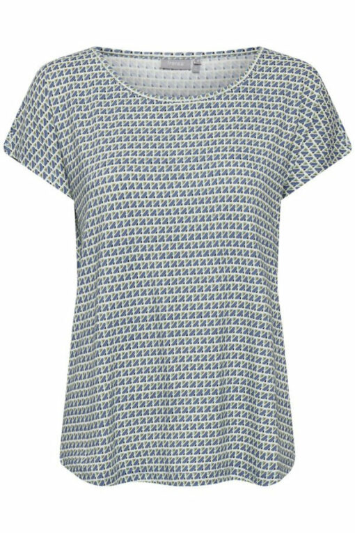 Fransa Γυναικείο Κοντομάνικο Πολύχρωμο T-Shirt Γαλάζιο_1