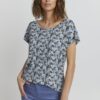 Fransa Γυναικείο Κοντομάνικο Πολύχρωμο T-Shirt Μπλε