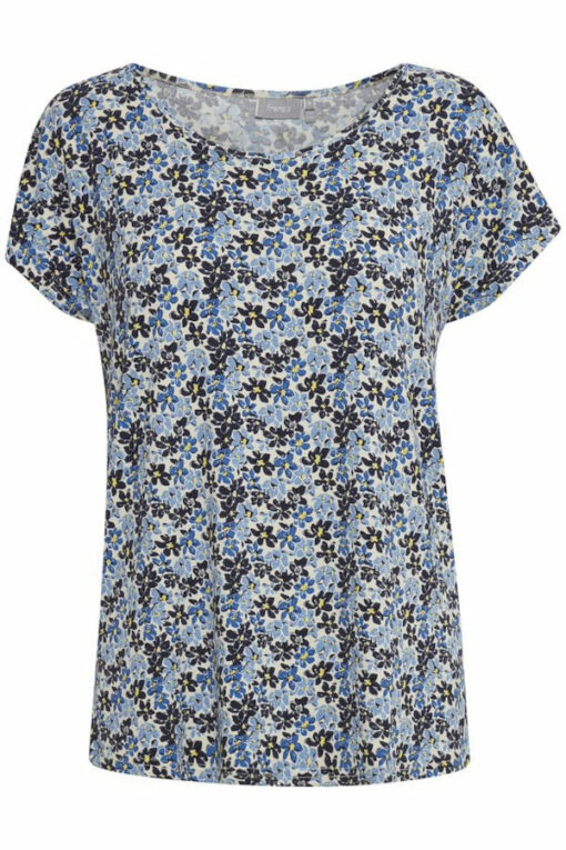 Fransa Γυναικείο Κοντομάνικο Πολύχρωμο T-Shirt Μπλε_1