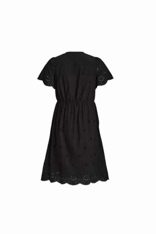 Fransa Γυναικείο Κοντομάνικο Φόρεμα με Κέντημα Μαύρο_1