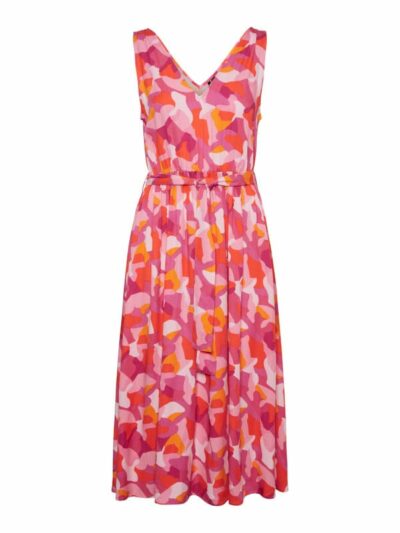 Vero Moda Cherry Tomato Εμπριμέ Αμάνικο Φόρεμα Maxi