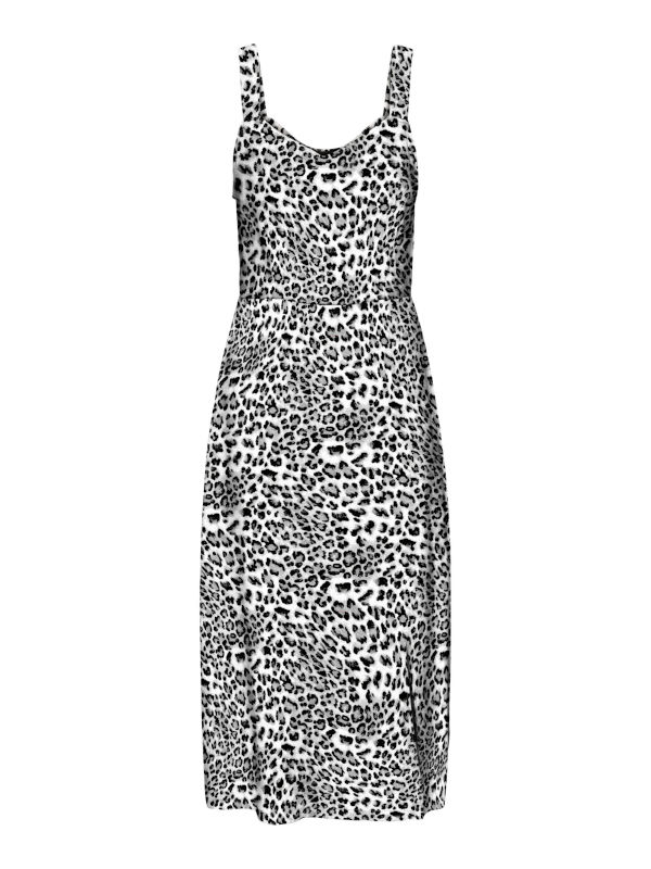 Vero Moda Midi Φόρεμα Τιραντέ Animal Print Γκρι