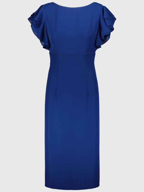 Edas Luxury Collection Coquet Γυναικείο Φόρεμα Midi Μανίκι Κοντό Βολάν_1