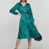 LQ Μακρυμάνικο Φόρεμα Κλος Midi Animal Print Πράσινο