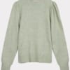 Esquallo Γυναικεία Πλεκτή Μπλούζα με Φουσκωτό Μανίκι Ανοιχτό Πράσινο