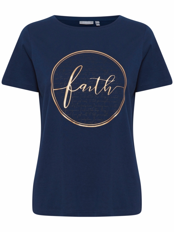 Fransa Γυναικείο T-Shirt Με Στρογγυλή Λαιμόκοψη Σκούρο Μπλε