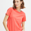 Fransa Γυναικείο T-Shirt με Στρογγυλή Λαιμόκοψη Κοραλί 3