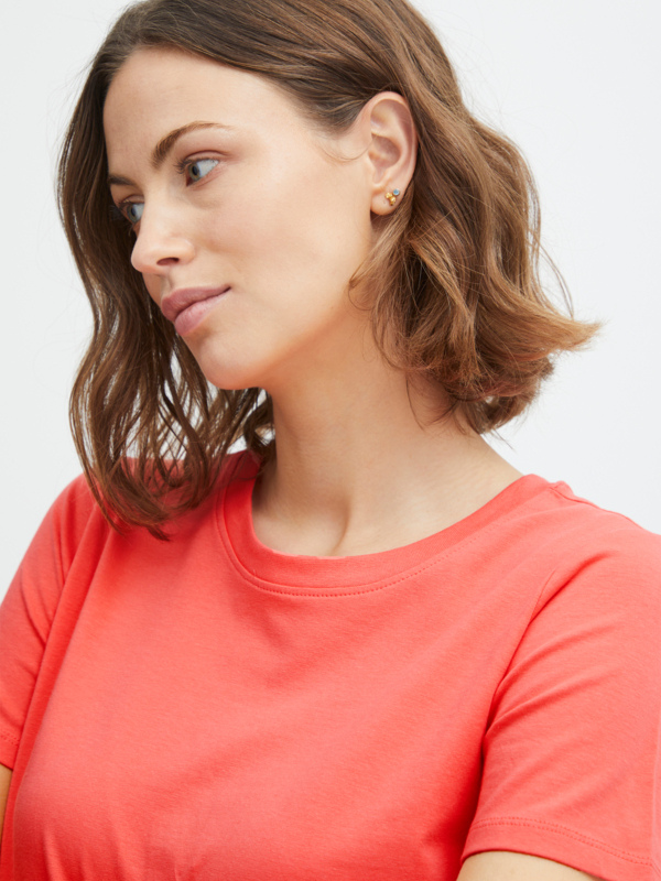 Fransa Γυναικείο T-Shirt με Στρογγυλή Λαιμόκοψη Κοραλί 5