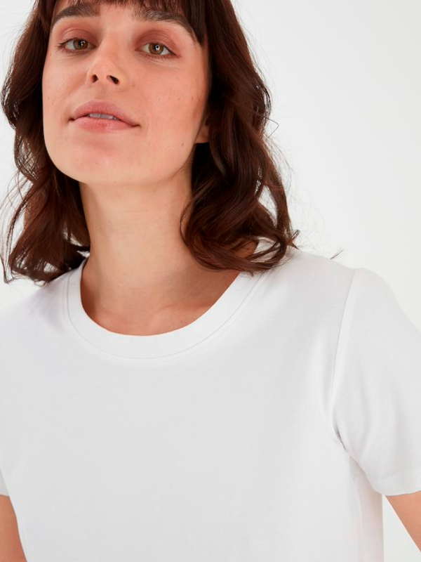 Fransa Γυναικείο T-Shirt με Στρογγυλή Λαιμόκοψη Λευκό 6