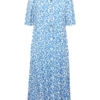 Fransa Φόρεμα Μακρύ Λευκό Με Μπλε Βούλες_1