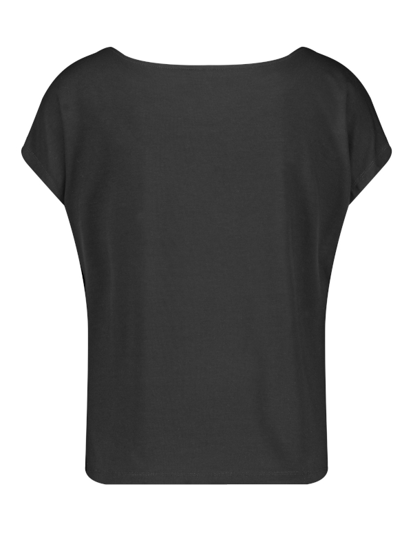 Gerry Weber Κοντομάνικο Μπλουζάκι Με Σχισμές Στο Στρίφωμα Μαύρο_1