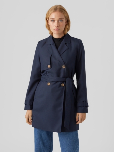 Vero Moda Καμπαρντίνα Με Ζώνη Στη Μέση Μπλε