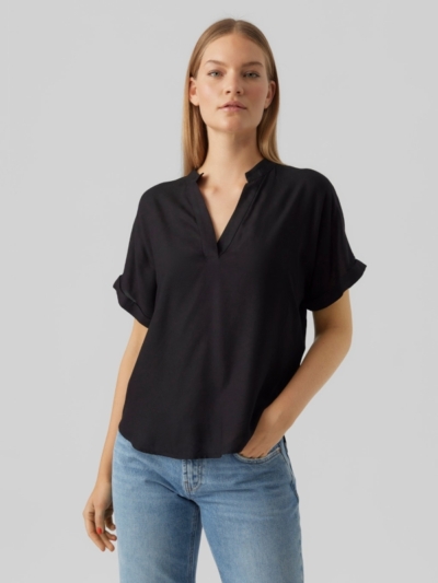 Vero Moda Κοντομάνικη Μπλούζα Μαύρη