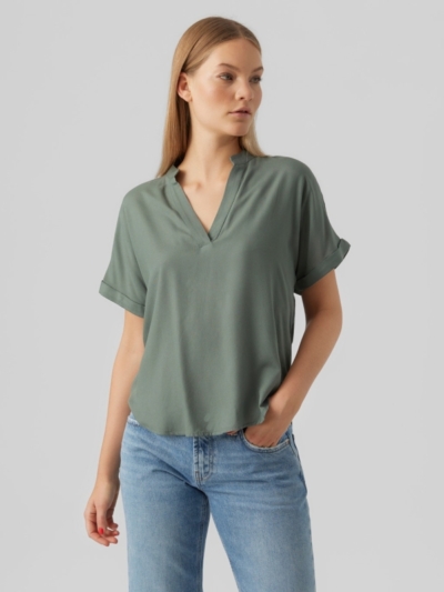 Vero Moda Κοντομάνικη Μπλούζα Πράσινη