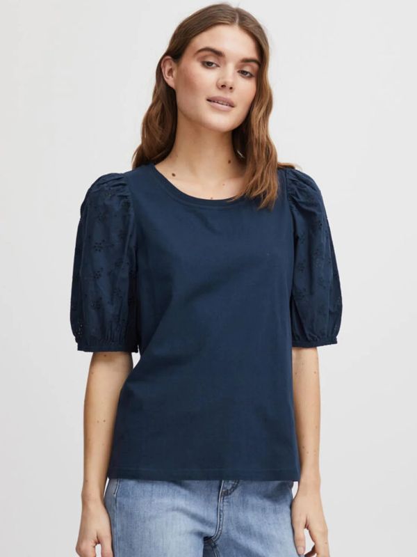 Fransa T-Shirt Με Στρογγυλή Λαιμόκοψη Μπλε Σκούρο
