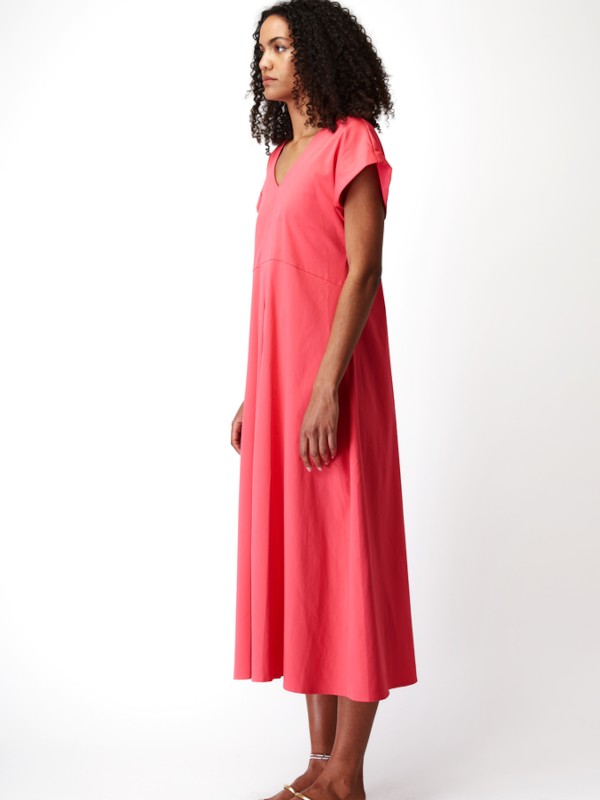 Sarah Lawrence Γυναικείο Φόρεμα Oversized Με Μπροστινή Πιέτα Φούξια_4