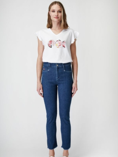 Sarah Lawrence Παντελόνι Τζιν High Waist Skinny 7-8 5τσπ Μπλε