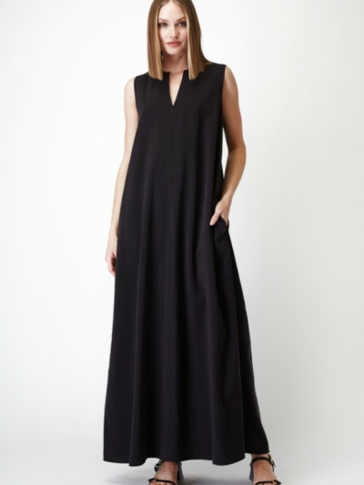 Sarah Lawrence Φόρεμα Αμάνικο Μακρύ Μαύρο