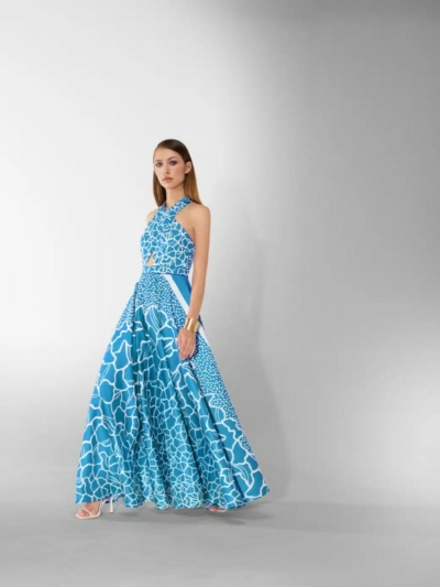 Edas Luxury Collection Siviero Μακρύ Φόρεμα Γαλάζιο