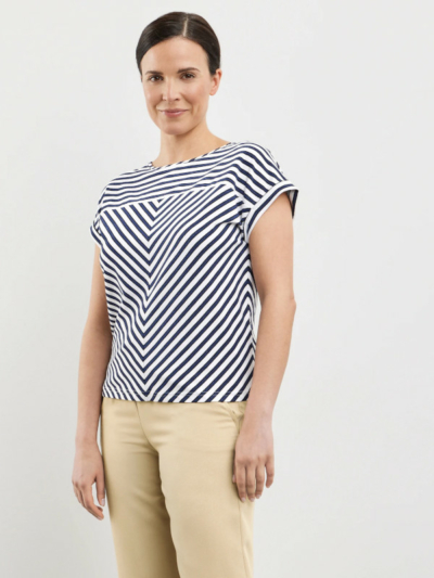 Gerry Weber Γυναικεία Κοντομάνικη Μπλούζα Με Ριγέ Σχέδιο