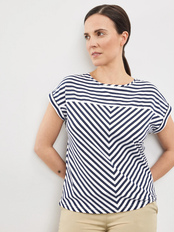Gerry Weber Γυναικεία Κοντομάνικη Μπλούζα Με Ριγέ Σχέδιο_3