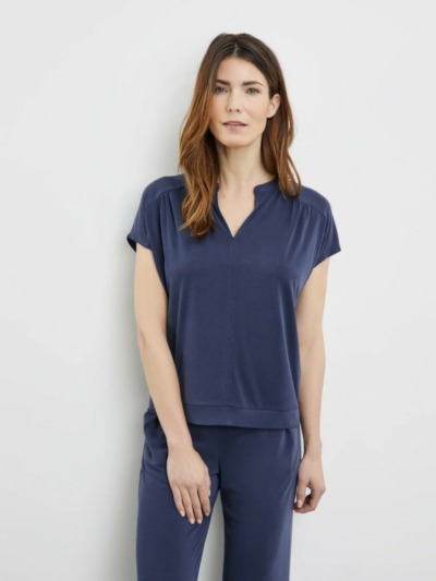 Gerry Weber Γυναικεία Κοντομάνικη Μπλούζα Μπλε Σκούρο