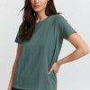 Fransa Γυναικείο T-Shirt με Στρογγυλή Λαιμόκοψη Πράσινο Σκούρο
