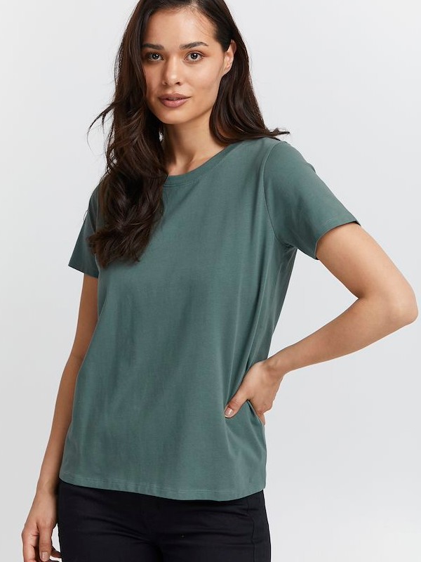 Fransa Γυναικείο T-Shirt με Στρογγυλή Λαιμόκοψη Πράσινο Σκούρο