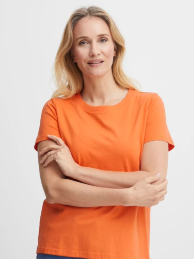 Fransa Γυναικείο T-Shirt με Στρογγυλή Λαιμόκοψη Πορτοκαλί