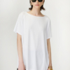 Sarah Lawrence Γυναικεία Κοντομάνικη Μπλούζα Λευκή Με Στάμπα Στην Πλάτη