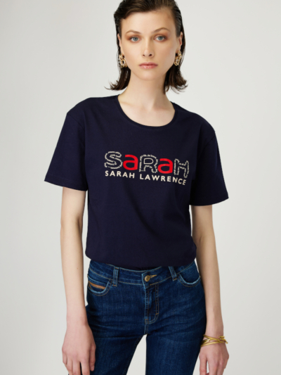 Sarah Lawrence Γυναικεία Κοντομάνικη Μπλούζα Σκούρο Μπλε Με Στάμπα