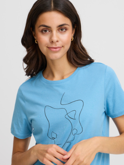 Fransa Γυναικείο T-Shirt Με Σχέδιο Γαλάζιο