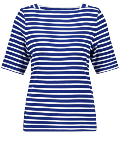 Gerry Weber Γυναικεία Μπλούζα Κοντομάνικη Ριγέ Μπλε Λευκή