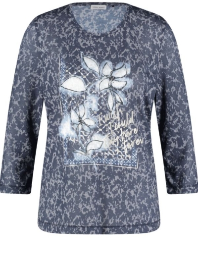 Gerry Weber Μπλούζα Μακρυμάνικη Με Floral Μοτίβο Μπλε