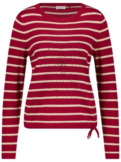Gerry Weber Μπλούζα Γυναικεία Ριγέ Με Στρας Κόκκινη