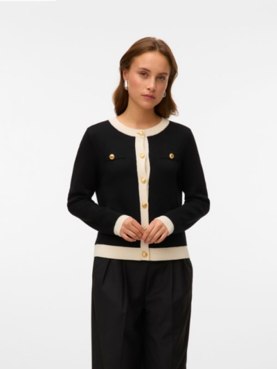 Vero Moda Ζακέτα Με Μεταλλικά Κουμπιά Μαύρη