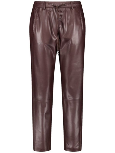 Gerry Weber Γυναικείο Παντελόνι Δερμάτινο Με Κορδόνι Marsala