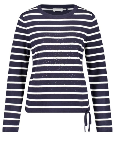 Gerry Weber Μπλούζα Γυναικεία Ριγέ Με Στρας Μπλε