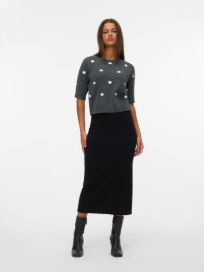 Vero Moda Γυναικείο Πουλόβερ 3/4 Σκούρο Γκρι