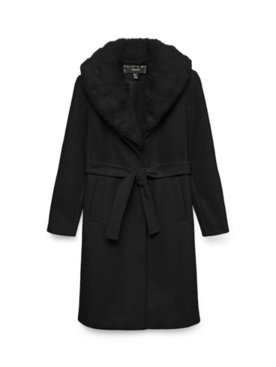 Vero Moda Γυναικείο Παλτό Μαύρο Με Ανοιχτό Γιακά
