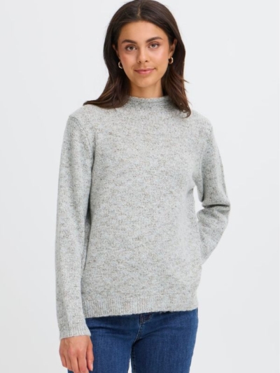 Fransa Γυναικείο Πουλόβερ Με Ψηλό Γιακά DARK OLIVE MULTI