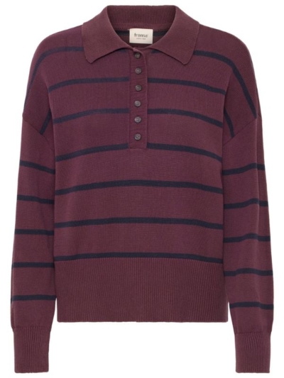 Fransa Γυναικείο Πλεκτό Πόλο Μακρυμάνικο Μπορντώ